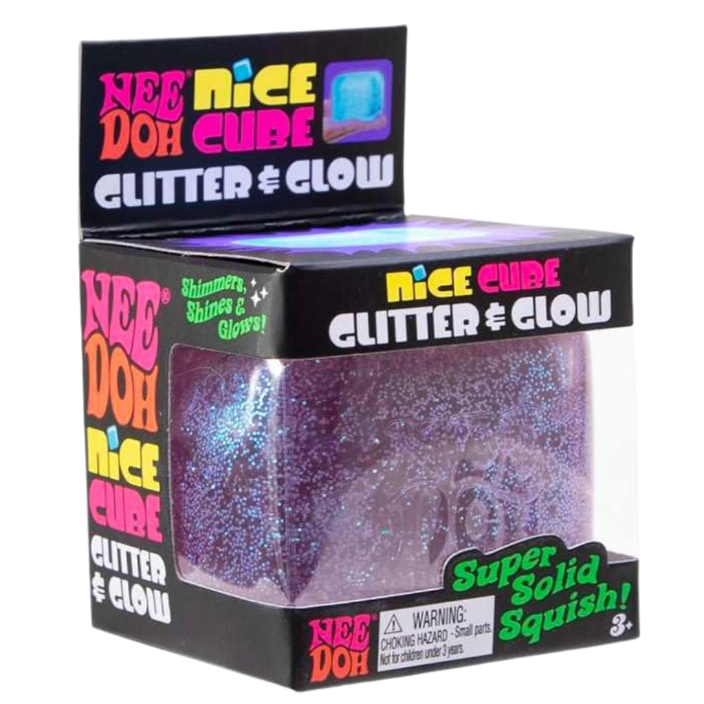 NeeDoh NICE Cube Glitter & Glow | Sensory Fidget Toy |Super Squeeze ...