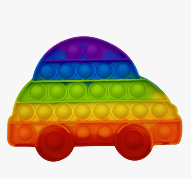 Pop It Fidget Arcobaleno Colors, Giocattolo Sensoriale In Silicone, Antistress Riutilizzabile 12x12 Cm
