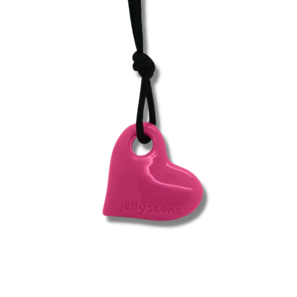 Jellystone Pink Jellystone Sensory Chewable Heart Necklace Chewable Necklace Jellystone | School Chew Tools Autism | Chewelry 