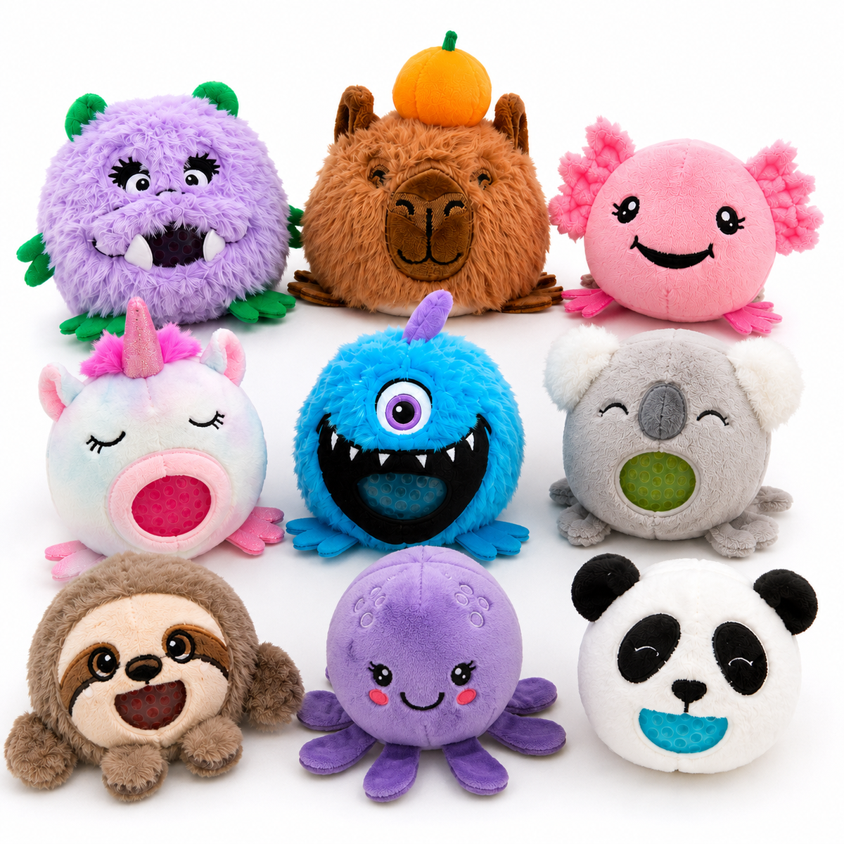 Plush Ball Jellies | Squishy Sensory Stress Balls | Axolotl Capybara ...