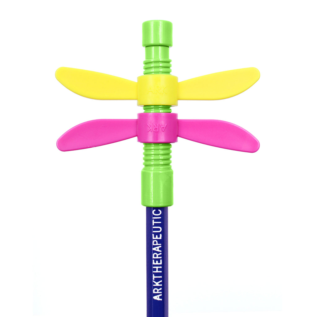 ARK Dragonfly- Yellow/Pink Wings Spinning Pencil Top Fidgets- ARK Wingamajigs®