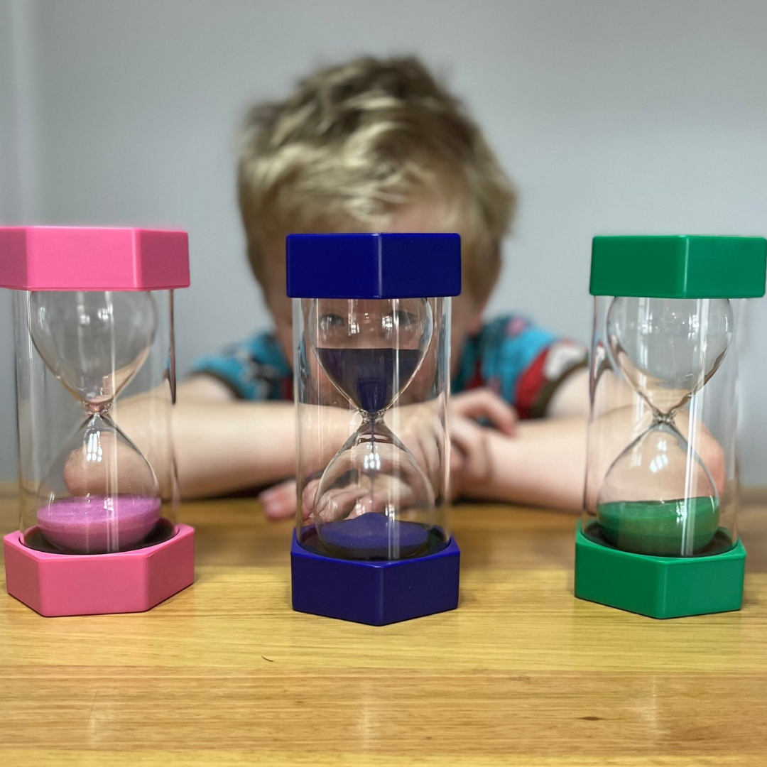 Temple 6-Pack Colorful Plastic Hourglass Sand Timers For Kids – Easy To Use, Multicolored