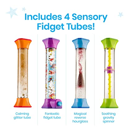 hand2mind Sensory Fidget Tubes, Set of 4