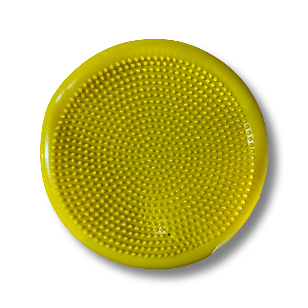Sensory Sensations Yellow Tactile Wriggle Wobble Cushion with Free Hand Pump Tactile Wobble Cushion | Wriggle Cushion | Sensory Toy Shop Australia 