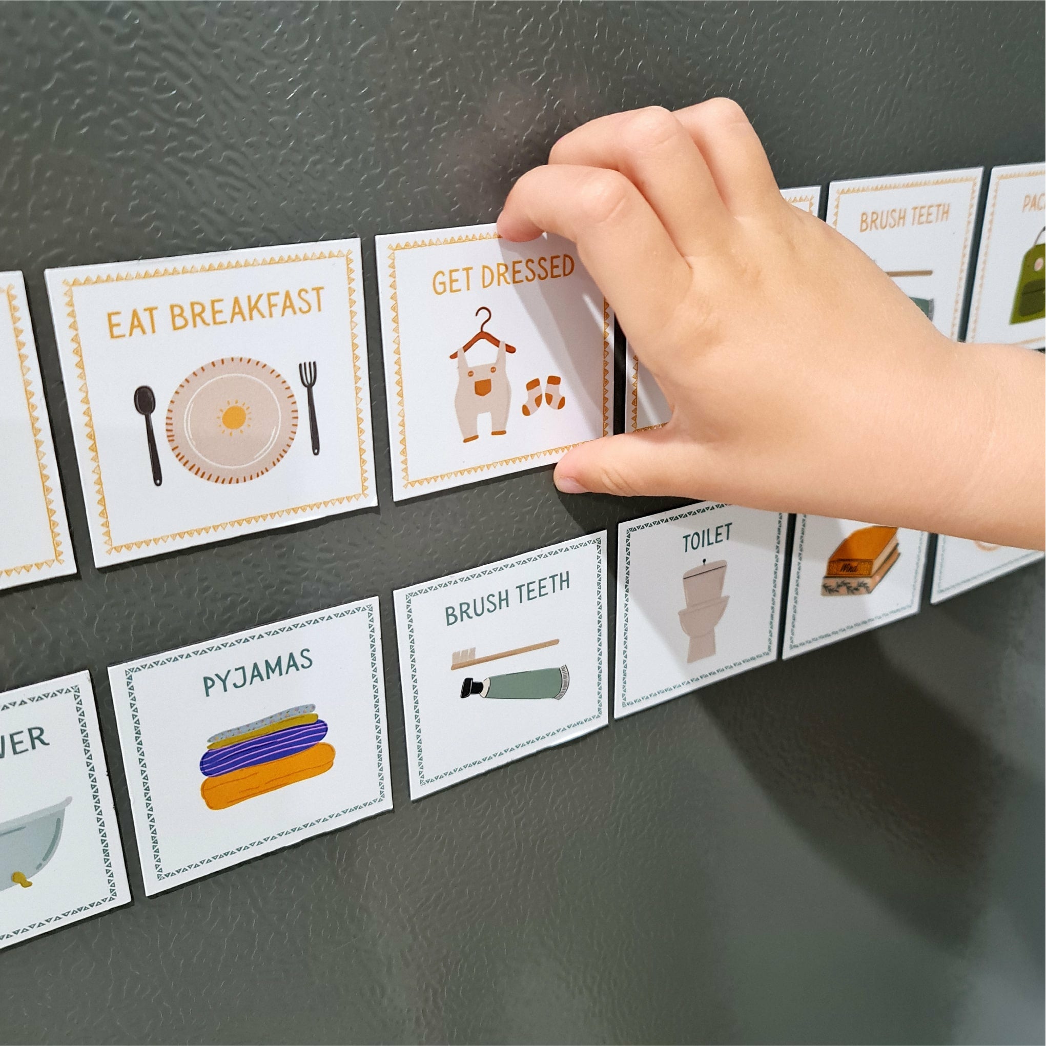Shopping Routine Cards Magnetic Routine Cards for Kids | Childrens Morning Routine Helper ...