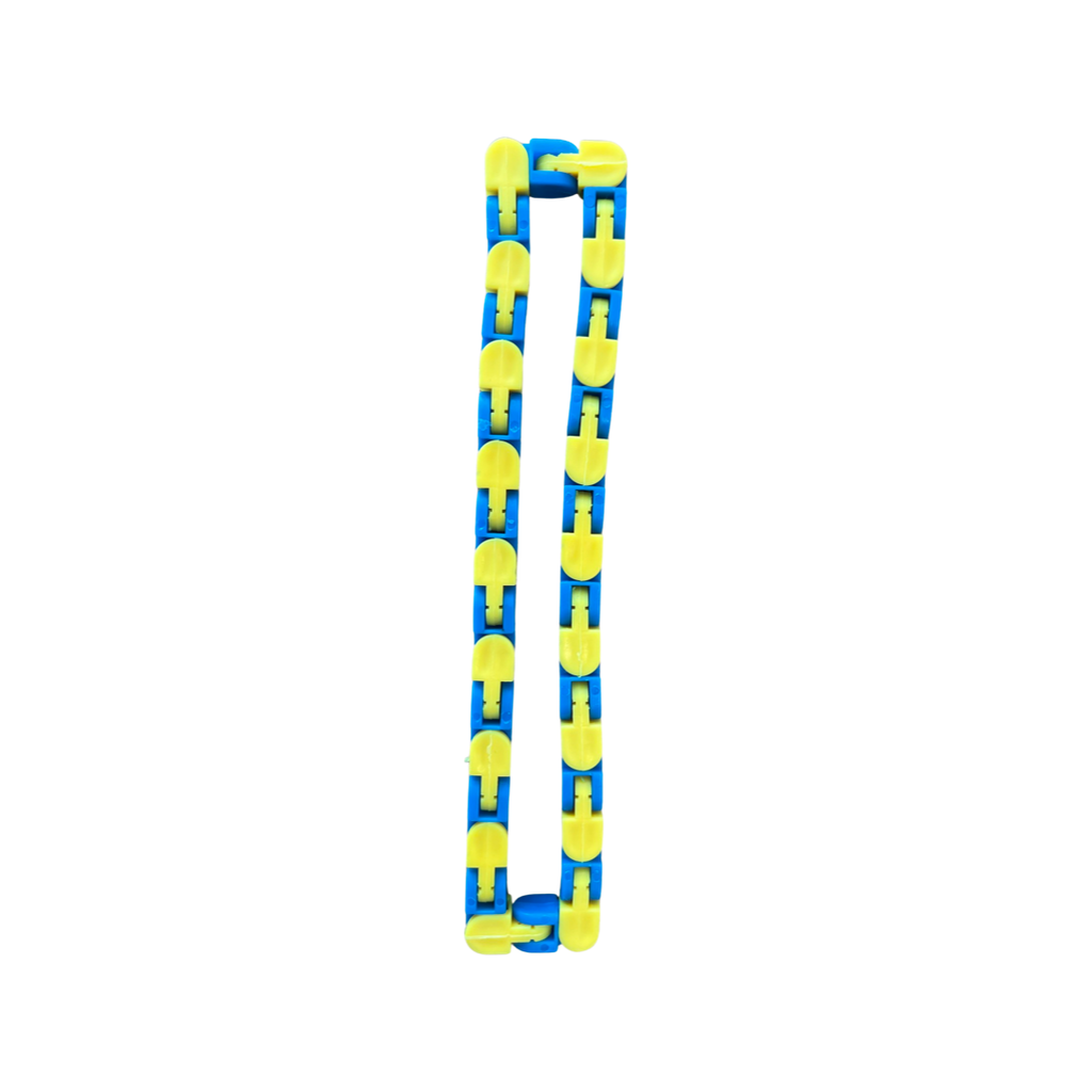 The Sensory Sloth Blue & Yellow Chain Link Fidget Puzzle