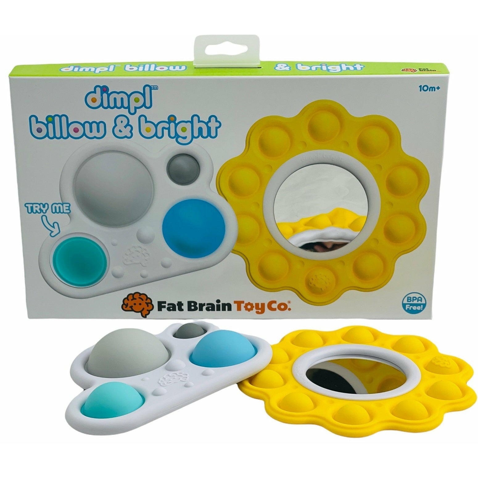 Dimpl Billow Bright |Baby Pop it Fidget Sensory Toy |Baby mirror