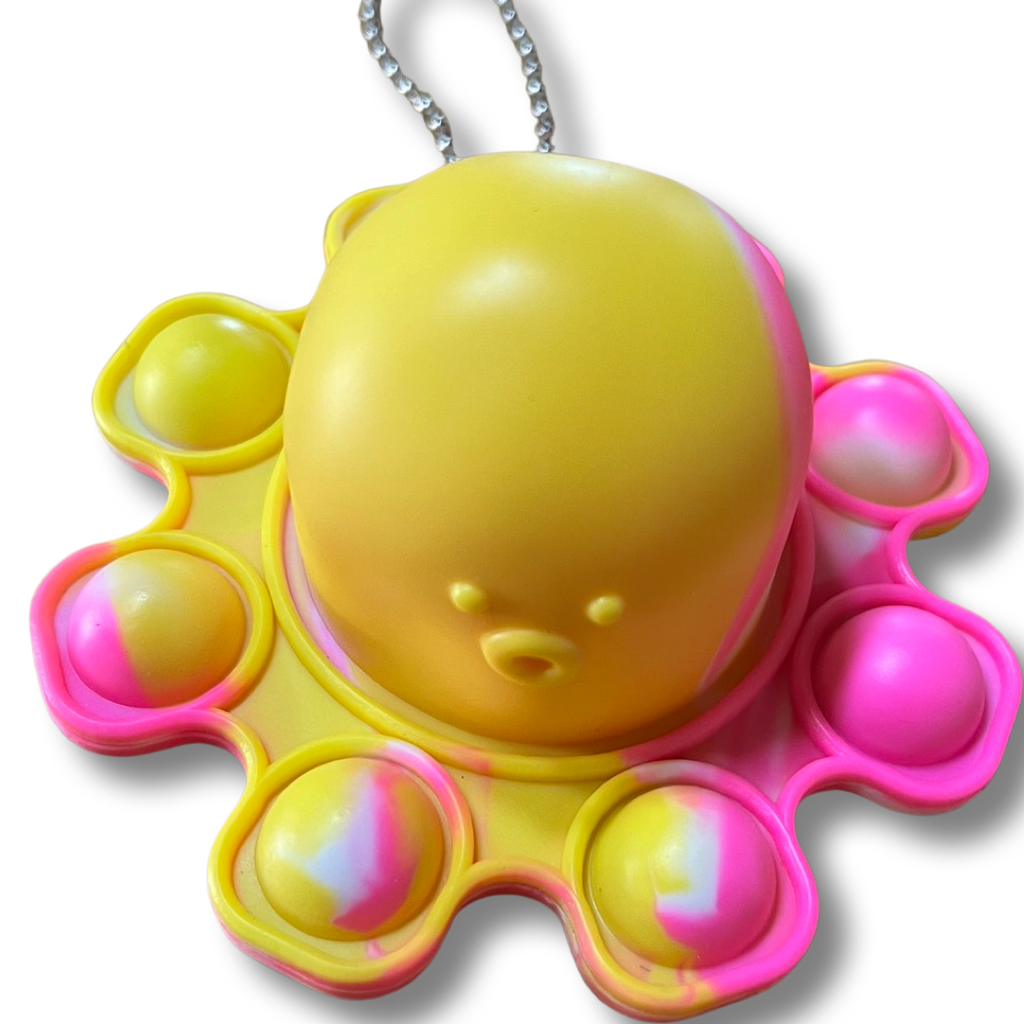 MDI Yellow/Pink/White Push Pop it Reversible Fidget Octopus Push Pop it Fidget Octopus | Pop it Fidget Toy Shop Australia